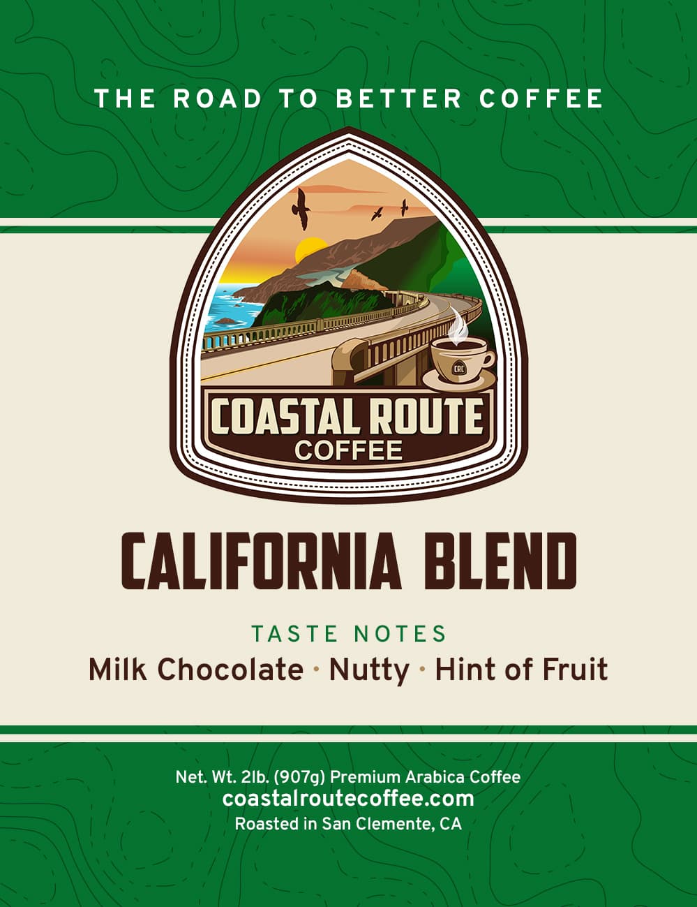 California Blend coffee label
