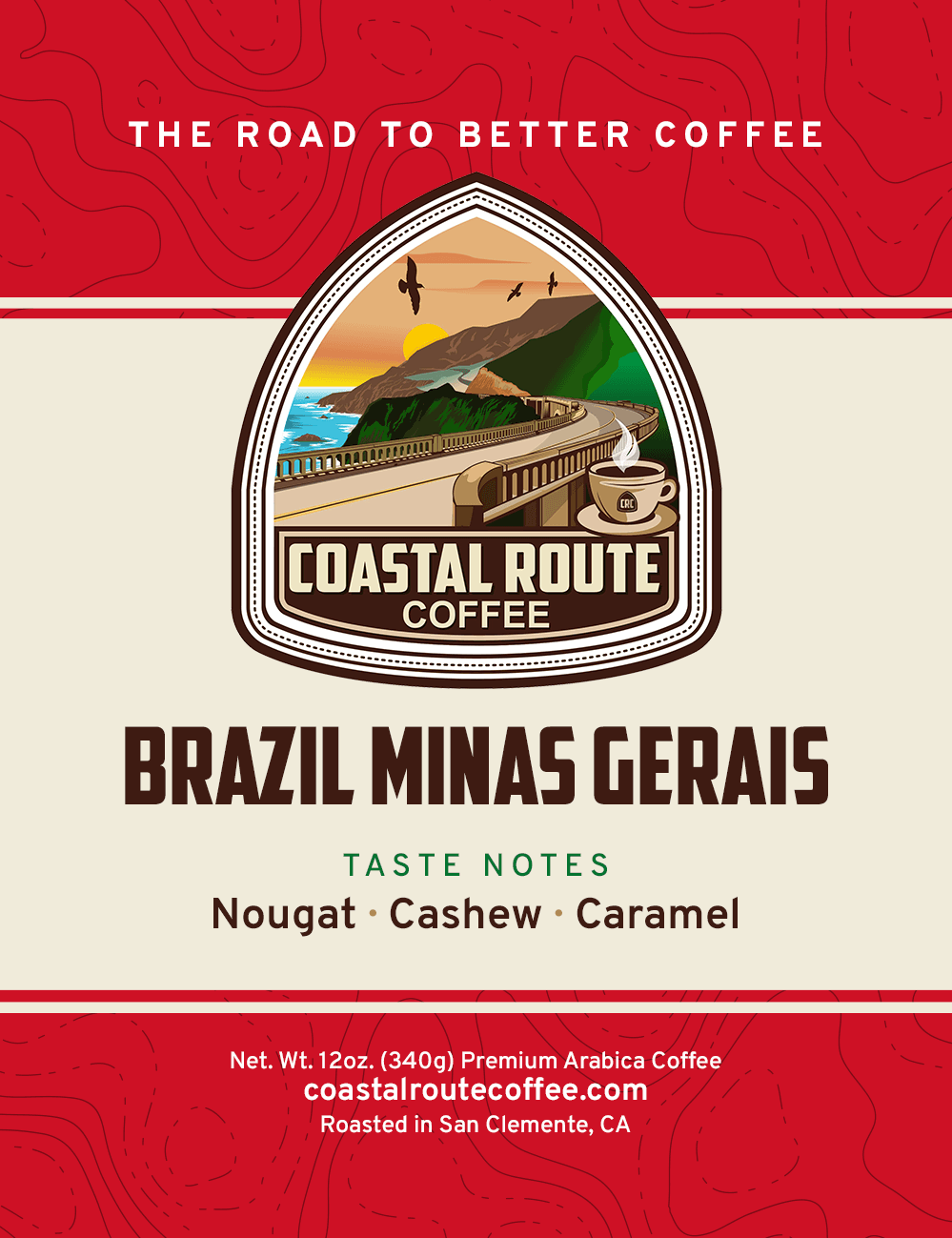 Brazil Minas Gerais coffee label